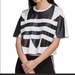 Adidas Originals Trefoil Cropped Logo T-Shirt NWOT